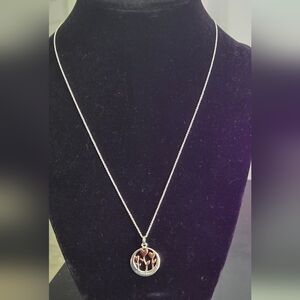 Footnotes Kind Harts Women's Sterling  Silver and Gold Tree 16inch Pedant